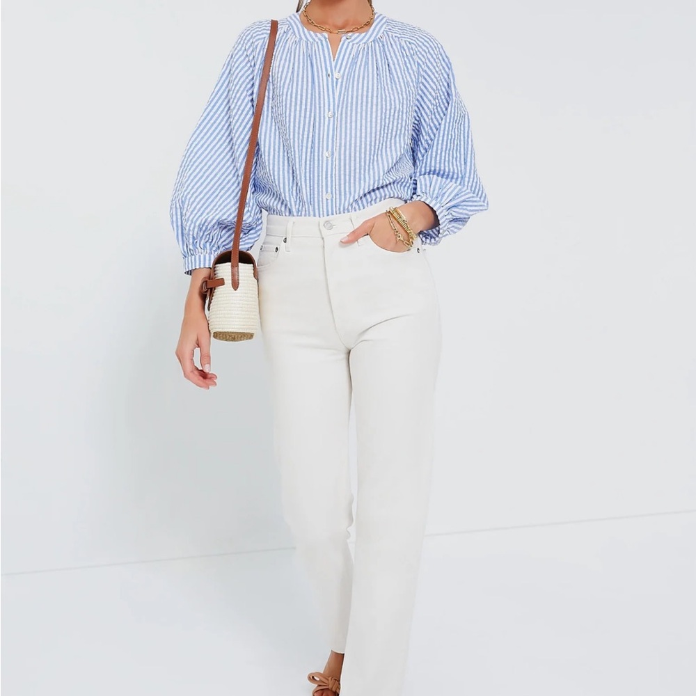 POMANDER PLACE

Blue and White Stripe Seersucker Tallie Top - Picture 2 of 12